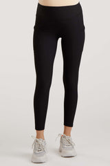 Black Ribbed Active Maternity Legging