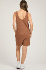 Camel Oversized Knit Maternity Romper