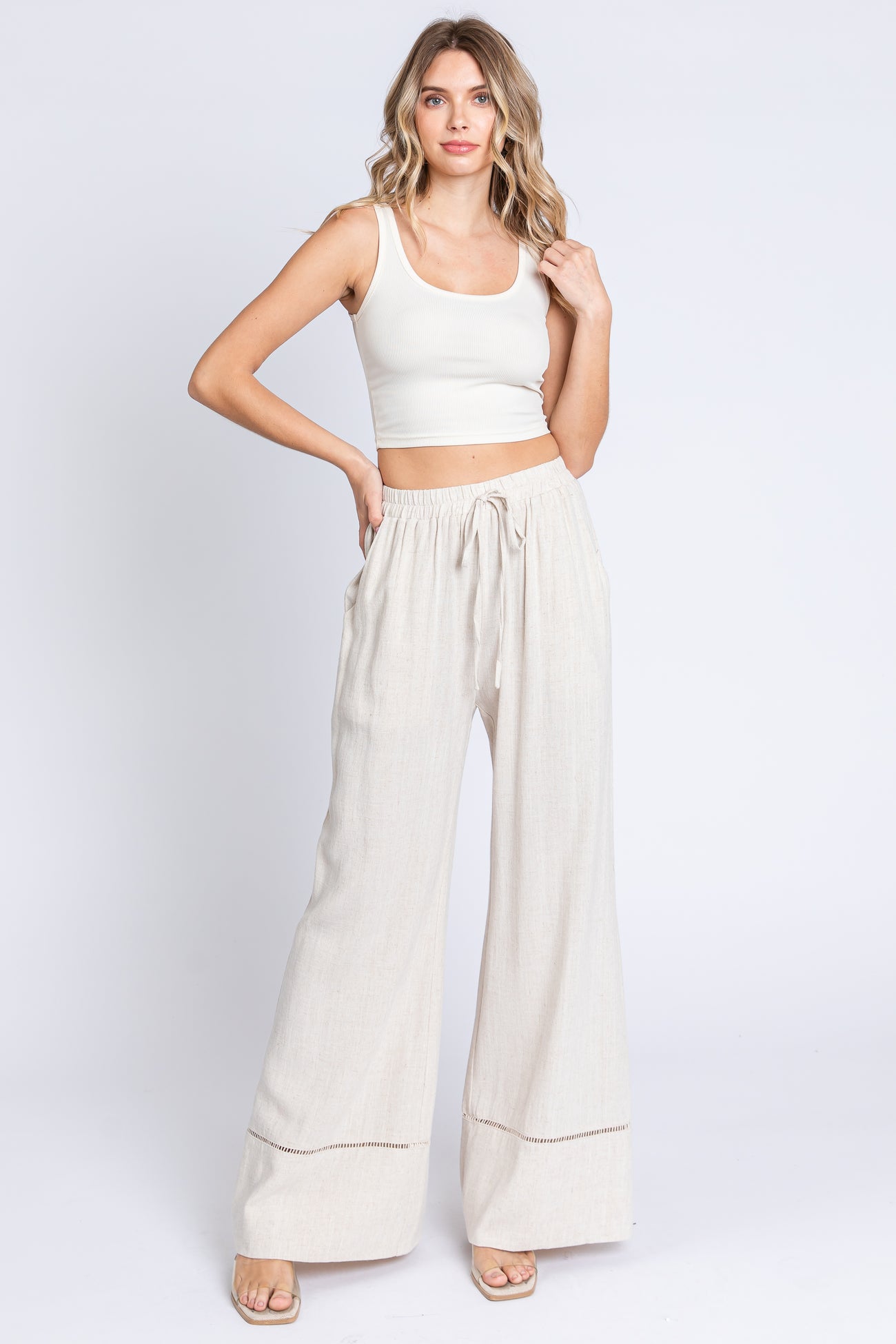 Beige Soft Fleece Wide Leg Maternity Lounge Pants– PinkBlush