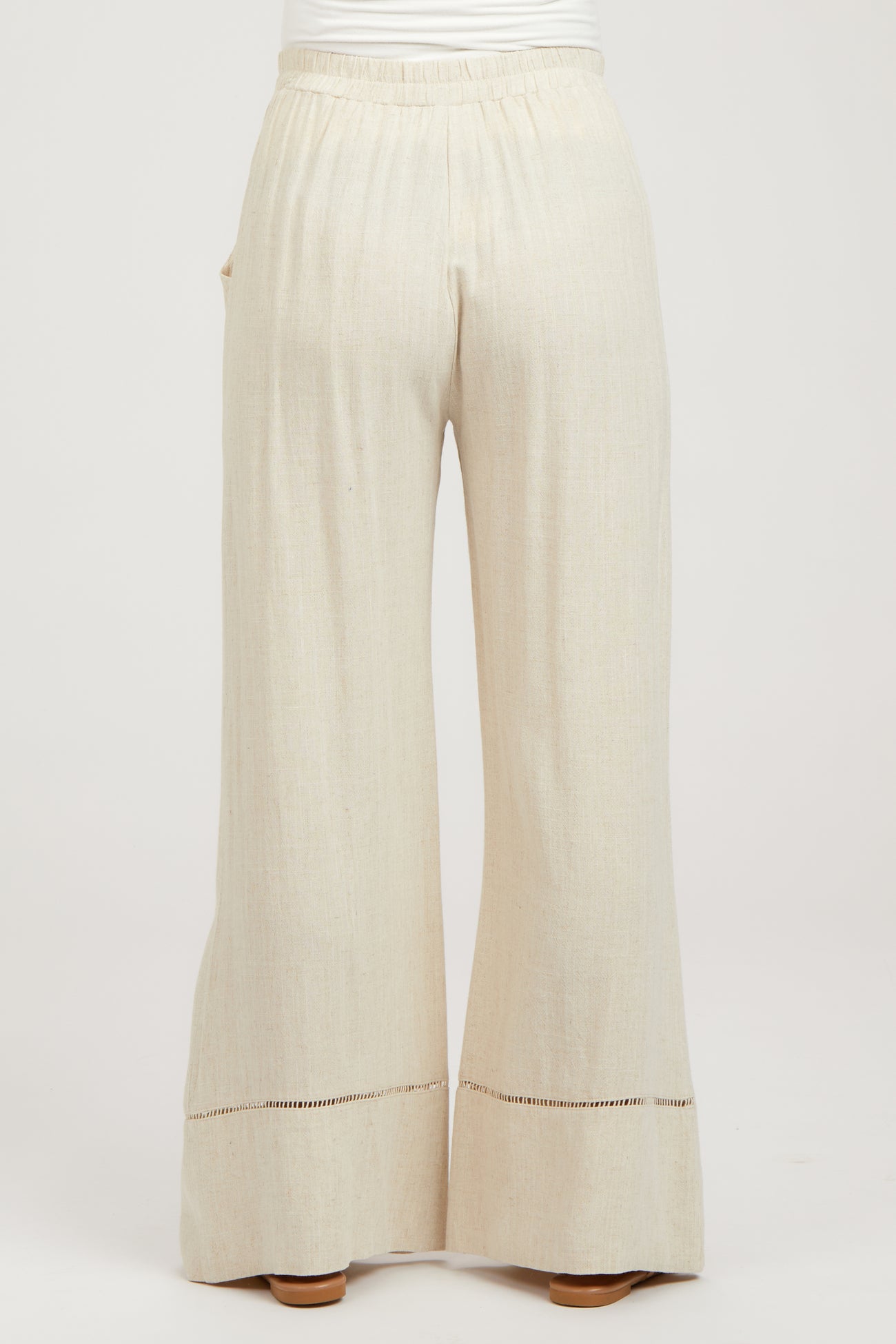 gvdentm Maternity Pants Women Cotton Linen Pants Casual Drawstring