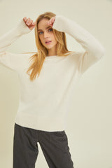 Ivory Soft Knit Long Sleeve Top