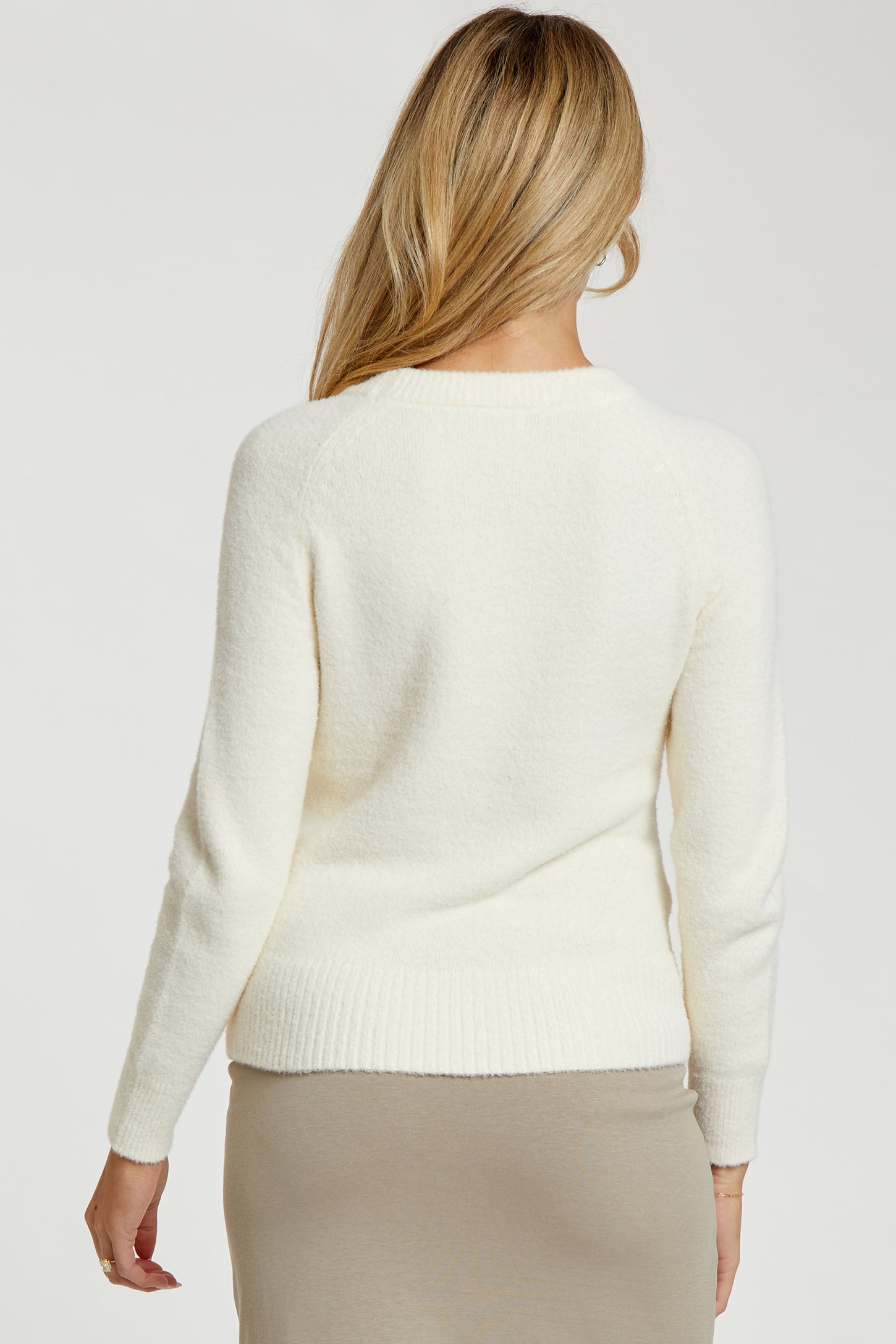 Ivory Soft Knit Long Sleeve Maternity Top– PinkBlush