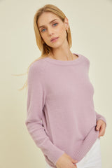 Lavender Soft Knit Long Sleeve Maternity Top