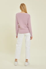 Lavender Soft Knit Long Sleeve Top