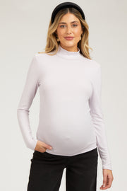 Light Pink Soft Turtle Neck Maternity Top