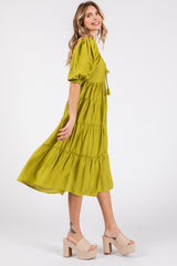 Lime Tiered Midi Dress