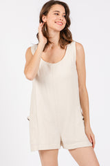 Cream Back Cutout Maternity Romper