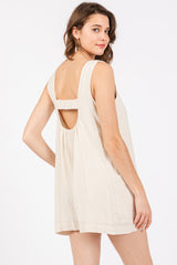 Cream Back Cutout Romper