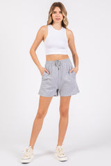 Grey Raw Edge Maternity Sweat Shorts