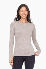 Gray Active Long Sleeve Top