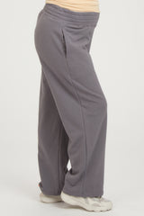 Gray Fleece Lined Maternity Lounge Pants