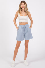 Light Blue Drawstring Shorts