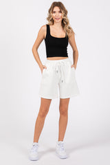 Cream Drawstring Shorts