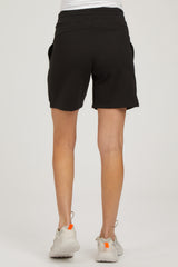 Black Drawstring Maternity Shorts