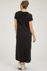 Black Fleece Hooded Maternity Midi Dress