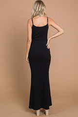 Black Ribbed Maxi Dress