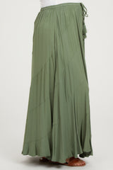 Olive Tassel String Maternity Maxi Skirt