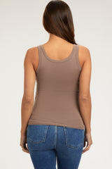 Mocha Scoop Neckline Maternity Tank Top