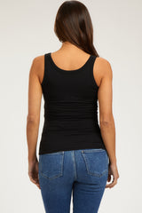 Black Scoop Neckline Maternity Tank Top