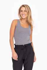 Heather Grey Scoop Neckline Tank Top