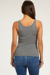 Heather Grey Scoop Neckline Maternity Tank Top