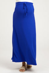 Royal Blue Drawstring Maternity Maxi Skirt