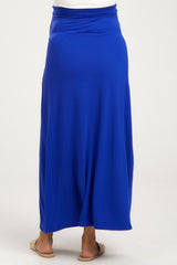 Royal Blue Drawstring Maternity Maxi Skirt