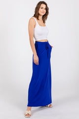 Royal Blue Drawstring Maxi Skirt