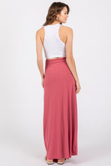 Salmon Drawstring Maxi Skirt