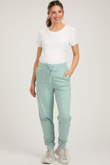 Mint Green Basic Drawstring Maternity Sweatpants