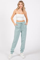 Mint Green Basic Drawstring Sweatpants