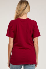 Light Burgundy Oversized Short Sleeve Maternity Top