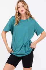 Aqua Oversized Short Sleeve Maternity Top