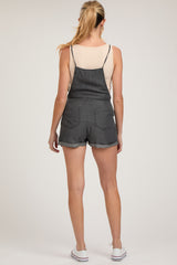 Charcoal Front Pocket Maternity Short Overalls