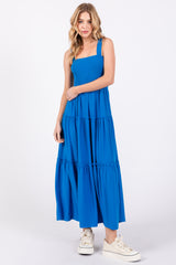 Royal Sleeveless Tiered Maxi Dress