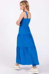 Royal Sleeveless Tiered Maxi Dress