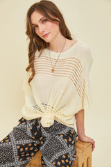 Cream Knit Maternity Top