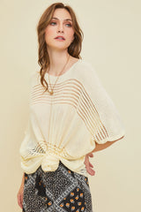 Cream Knit Top