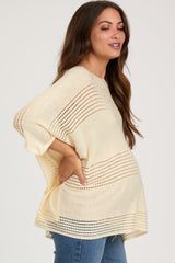 Cream Knit Maternity Top