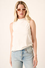 Ivory Sleeveless Mock Neck Maternity Top