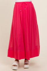 Magenta Colorblock Maternity Maxi Skirt