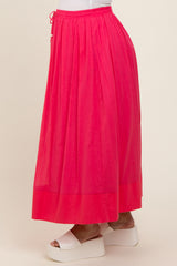 Magenta Colorblock Maternity Maxi Skirt