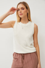 Ivory Knit Sleeveless Maternity Top