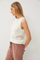 Ivory Knit Sleeveless Top