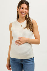 Ivory Knit Sleeveless Maternity Top