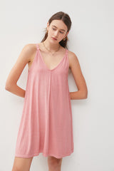 Mauve Ribbed Sleeveless Front Seam Maternity Dress