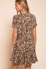 Taupe Animal Print Short Sleeve Dress