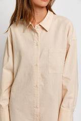 Taupe Oversized Shirt Dress