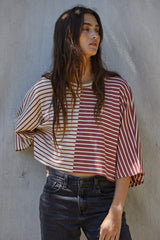 Burgundy Sand Stripe Top