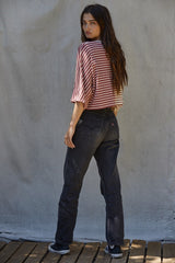 Burgundy Sand Stripe Top